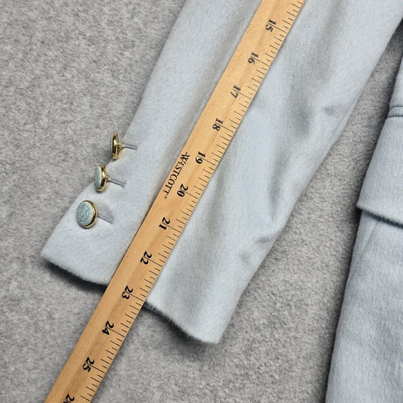 Vintage Escada Blazer Womens 38 Light Blue Angora Wool Shawl Collar Germany - Picture 15 of 16